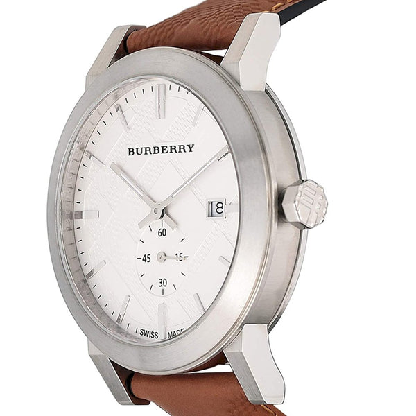 Burberry Men’s Quartz Leather Strap Silver Dial Men's Watch BU9904 - The Watches Men & CO #2