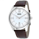 Hugo Boss Ambassador White Dial Leather Strap Men's Watch  1513021 - The Watches Men & CO