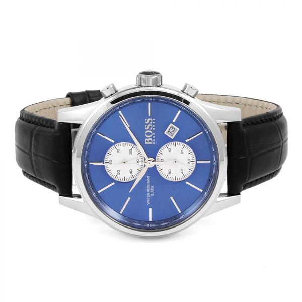 Hugo Boss Jet Chronograph Black Leather Men's Watch 1513283 - The Watches Men & CO #3