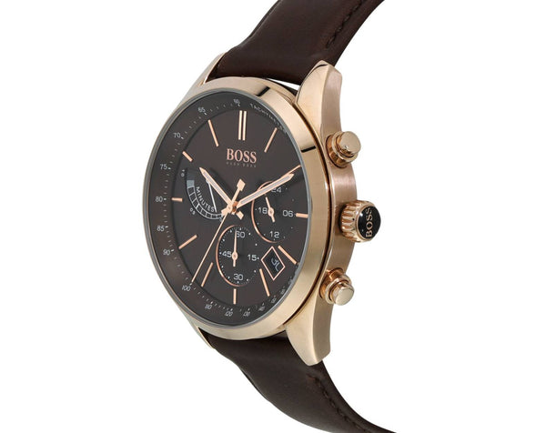 Hugo Boss Mens Chronograph Quartz Leather Strap Watch HB1513605 - The Watches Men & CO #2