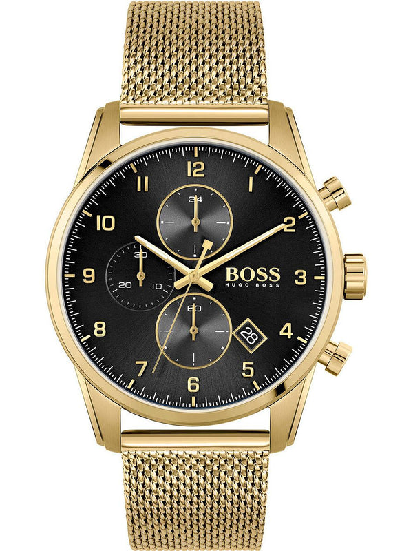 Hugo Boss Skymaster Gold Mesh Men's Watch  1513838 - The Watches Men & CO