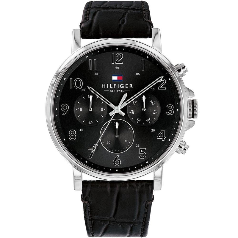 Tommy Hilfiger Multi-function Black Leather Men's Watch  1710381 - The Watches Men & CO