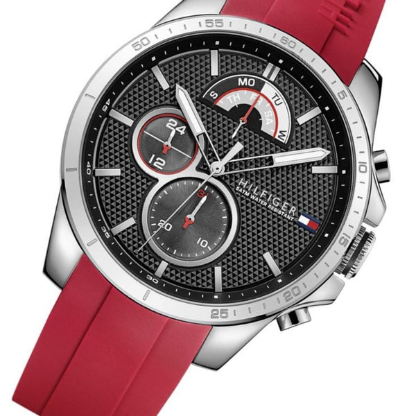 Tommy Hilfiger Men's Red Silicone Sports Watch 1791351 - The Watches Men & CO #2