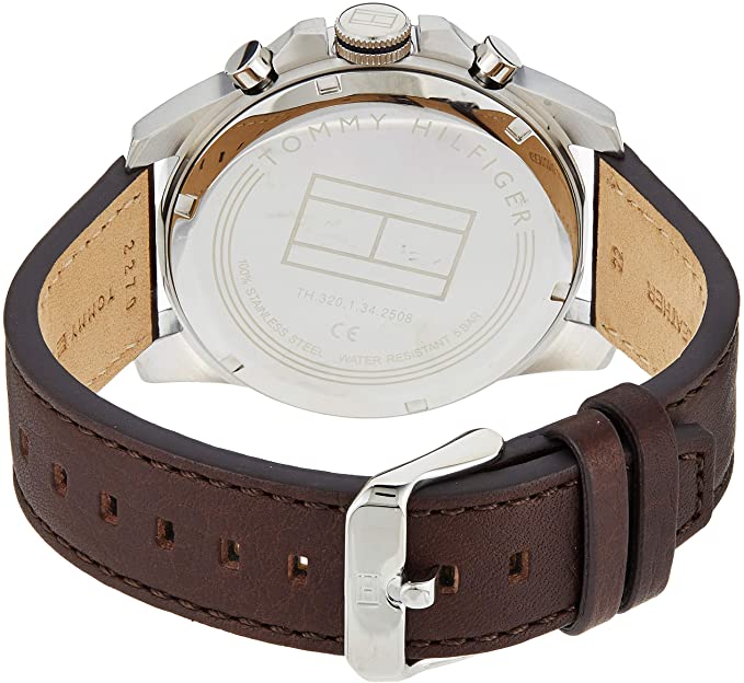 Tommy Hilfiger Iconic Brown Leather Men's Watch 1791562 - The Watches Men & CO #4