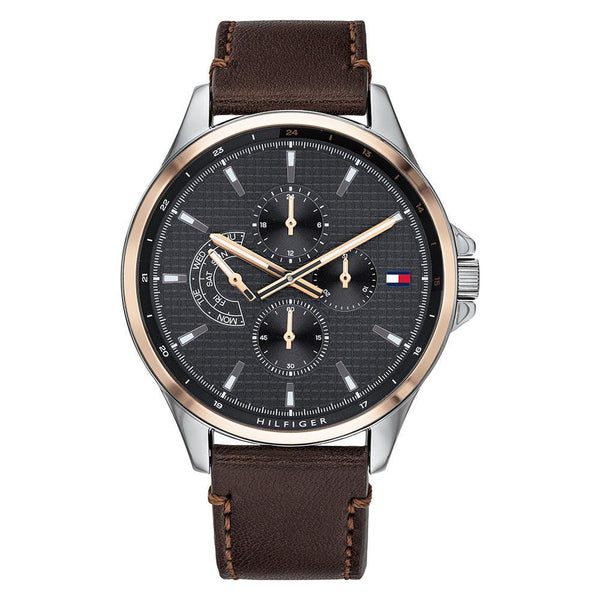 Tommy Hilfiger Multi-function Brown Leather Men's Watch  1791615 - The Watches Men & CO