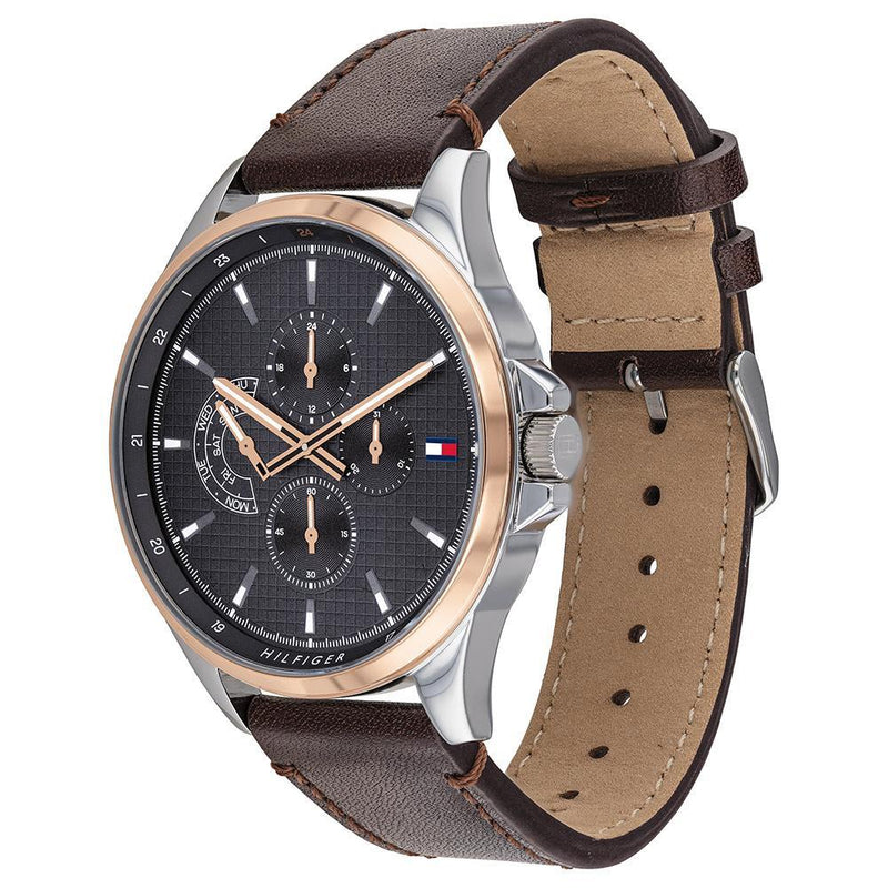 Tommy Hilfiger Multi-function Brown Leather Men's Watch 1791615 - The Watches Men & CO #3