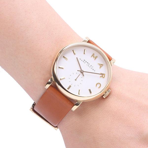 Marc By Marc Jacobs Baker White Dial Leather Ladies Watch MBM1316