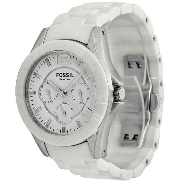Fossil White Dial Ceramic Bracelet Ladies Watch CE1002 - The Watches Men & CO #2