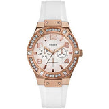 Guess White Rubber Strap Gold Dial Analog Women's Watch  W0426L1 - The Watches Men & CO