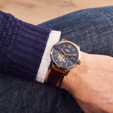 Fossil Townsman Automatic Skeleton Blue Dial Men's Watch ME3154