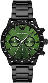 Emporio Armani Chronograph Green Dial Black Men's Watch  AR11472 - The Watches Men & CO