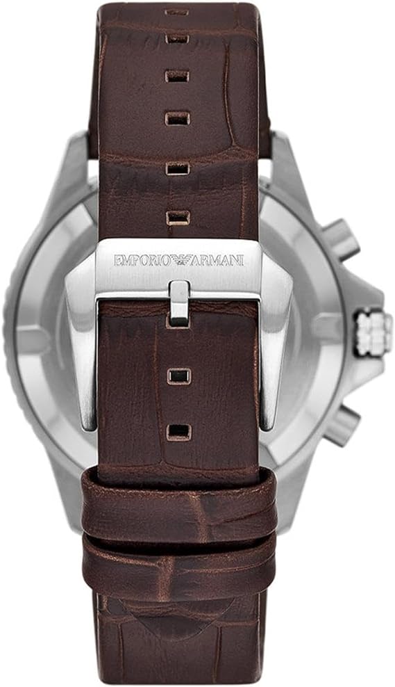 Emporio Armani Chronograph Brown Leather Men's Watch AR11486 - The Watches Men & CO #4