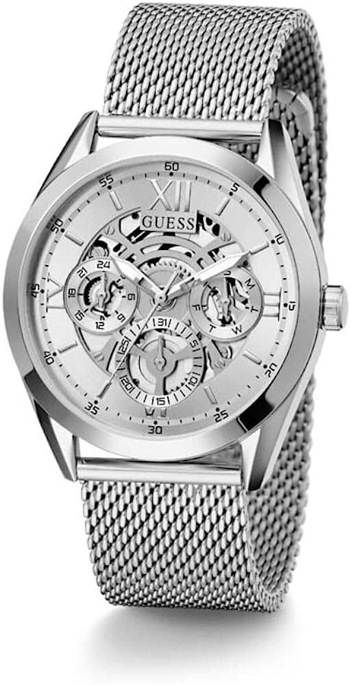 Guess Tailor Silver Tone Mesh Strap Men's Watch GW0368G1