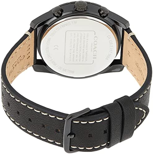 Coach Thompson Black Chronograph Leather Strap Men's Watch 14602412 - The Watches Men & CO #3