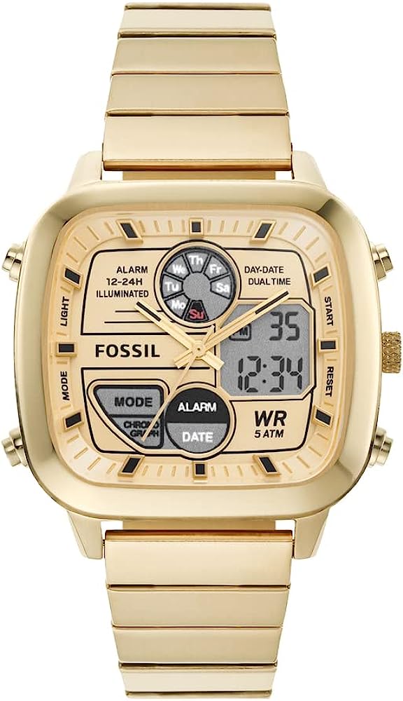 Retro Watch Analog-Digital Gold-Tone Men's Watch FS5889