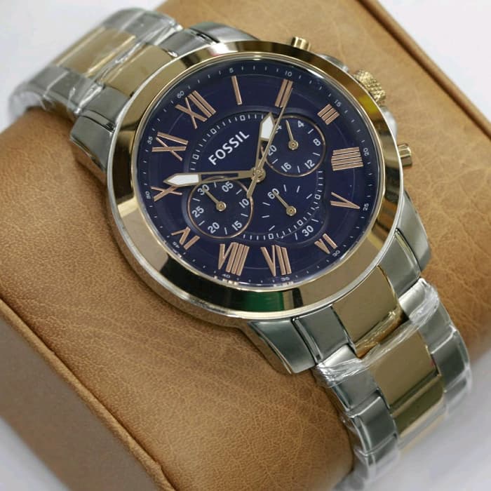 Fossil Grant Chronograph Blue Dial Two-tone Men's Watch FS5024 - The Watches Men & CO #5