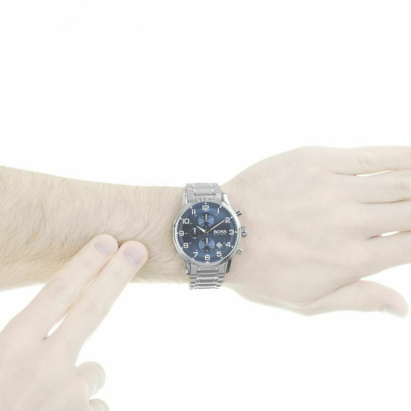 Hugo Boss Aeroliner Chronograph Blue Dial Men's Watch#1513183 - The Watches Men & CO #6