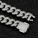 Big Daddy 12mm Iced Out Diamond Silver Cuban Bracelet