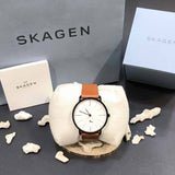 Skagen Hagen Brown Leather Strap Watch SKW6210 - The Watches Men & CO #5