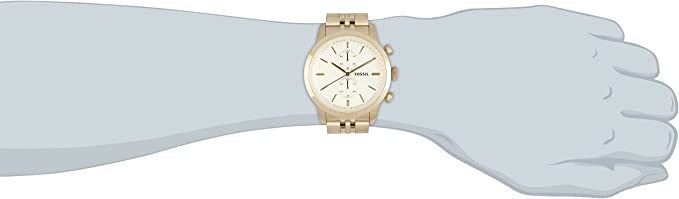 Fossil Gold Townsman Tone Stainless Steel Chronograph Men's Watch FS4856 - The Watches Men & CO #3