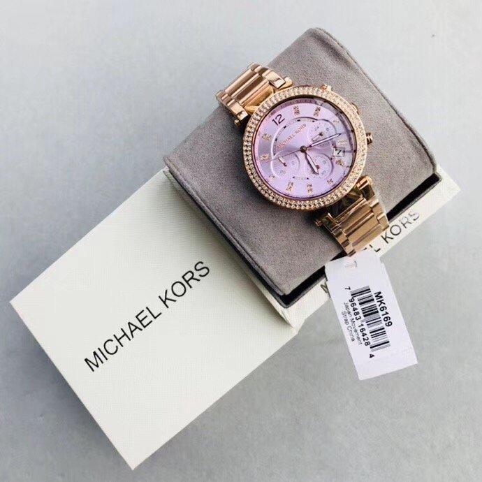 Michael Kors Parker Chronograph Purple Dial Rose Ladies Watch MK6169 - The Watches Men & CO #5