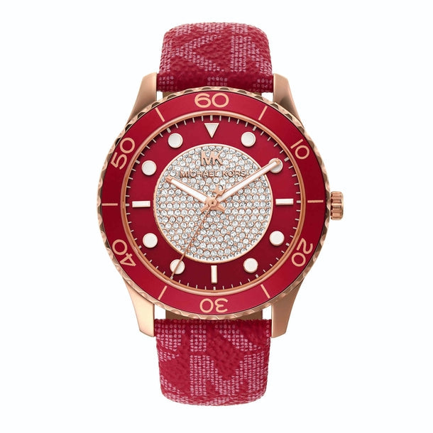 Michael Kors Runway Analogue Red Dial Women's Watch  MK7179 - The Watches Men & CO