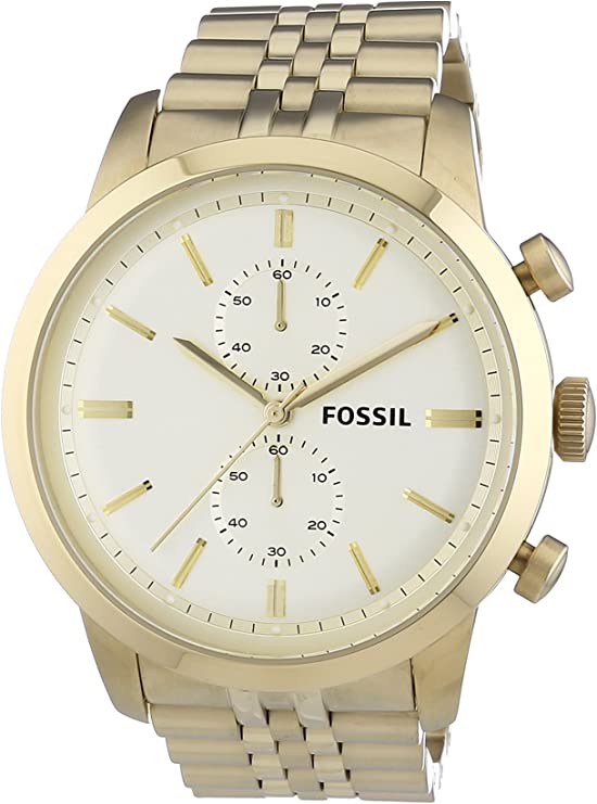 Fossil Gold Townsman Tone Stainless Steel Chronograph Men's Watch FS4856 - The Watches Men & CO #2