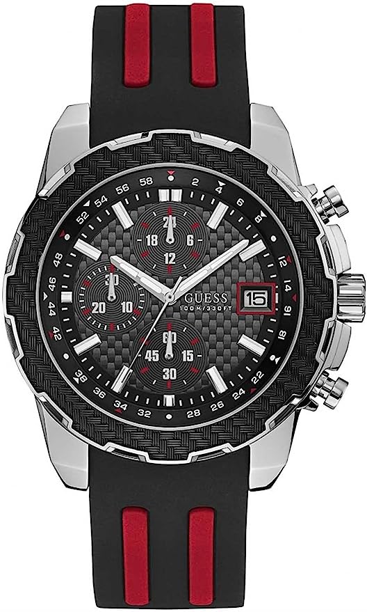 Guess Men's Chronograph Quartz Watch with Silicone Strap Men's Watch  W1047G1 - The Watches Men & CO
