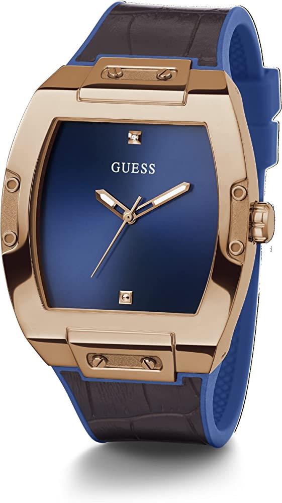 Guess Phoenix Blue Dial Leather Strap Men's Watch GW0386G2