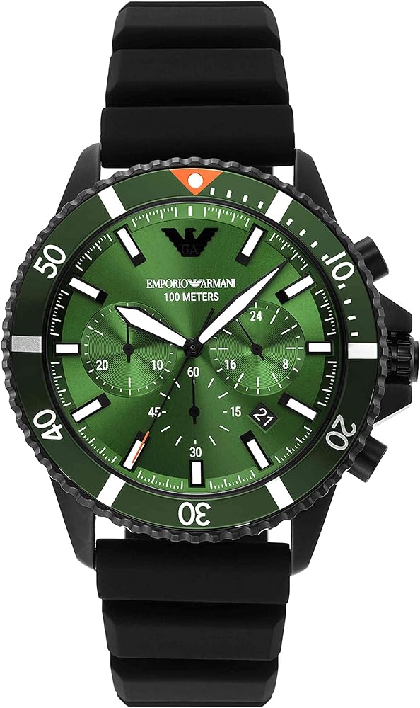 Emporio Armani Chronograph Black Silicone Men's Watch AR11463