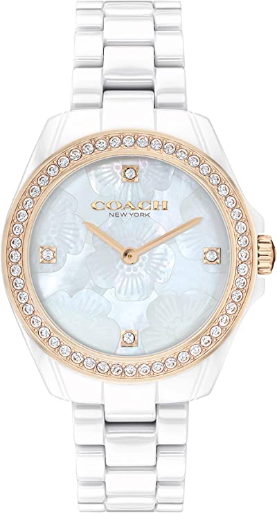 Coach Preston Ceramic Mother of Pearl Dial Ladies Watch 14503662