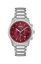 Hugo Boss Trace Chronograph Burgundy Dial Men's Watch  1514004 - The Watches Men & CO