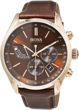 Hugo Boss Mens Chronograph Quartz Leather Strap Watch  HB1513605 - The Watches Men & CO