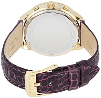 Michael Kors Slater Purple Leather Women's Watch MK2687 - The Watches Men & CO #2