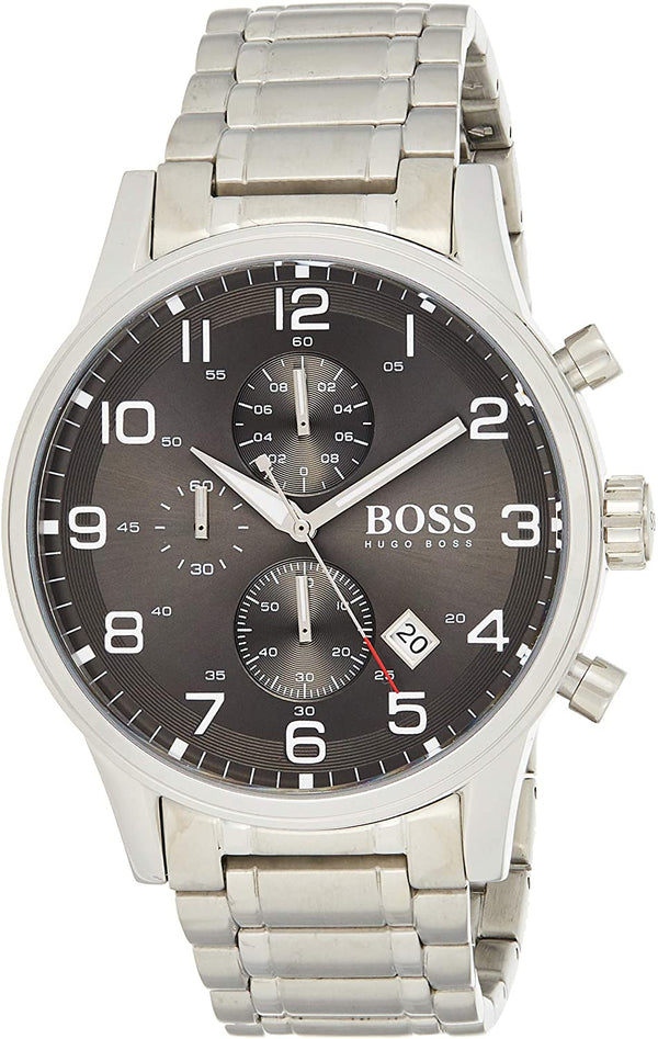 UGO BOSS AEROLINER GENUINE MEN'S WATCH GREY DIAL CHRONOGRAPH  HB1513181 - The Watches Men & CO