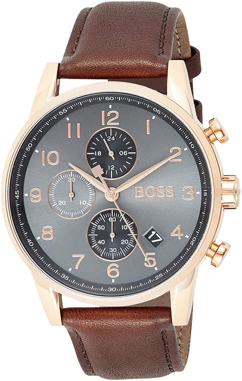 Hugo Boss Men  Year-Round Chronograph Quartz Brown Watch  HB1513496 - The Watches Men & CO