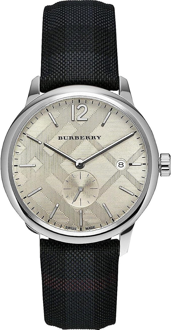 Burberry Men's Check Stamped Round Dial Men's Watch  BU10008 - The Watches Men & CO