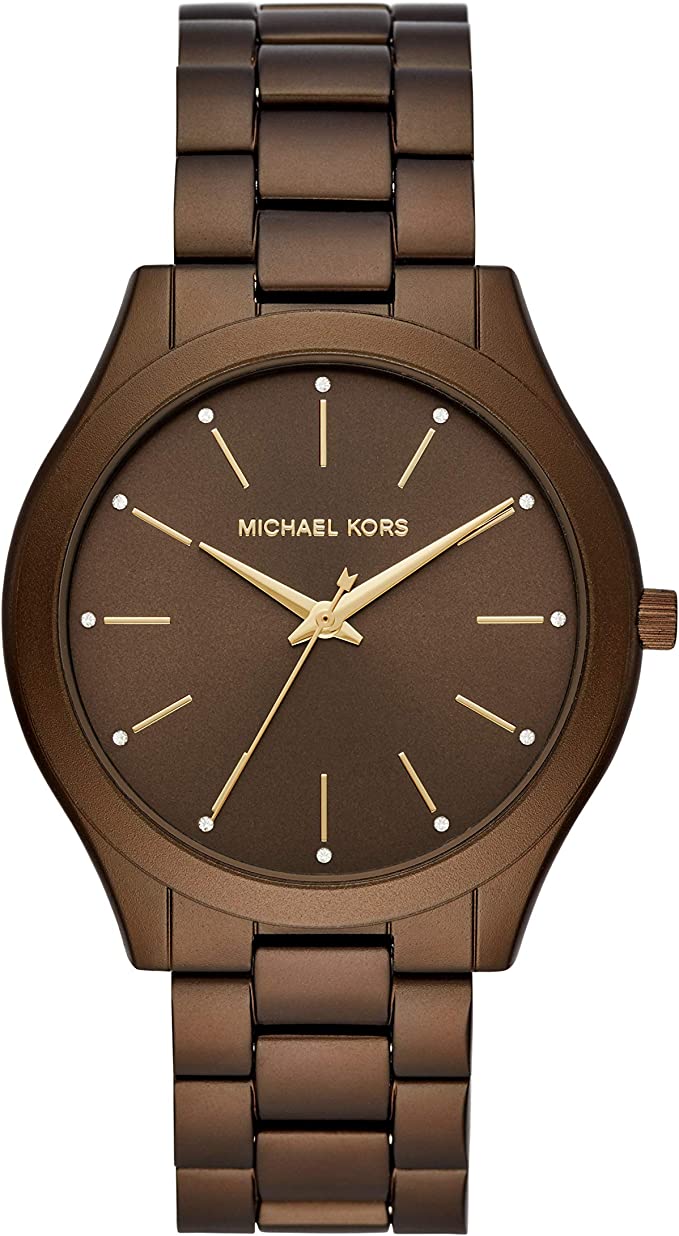 Michael Kors Slim Runway Brown Unisex Watch  MK4508 - The Watches Men & CO