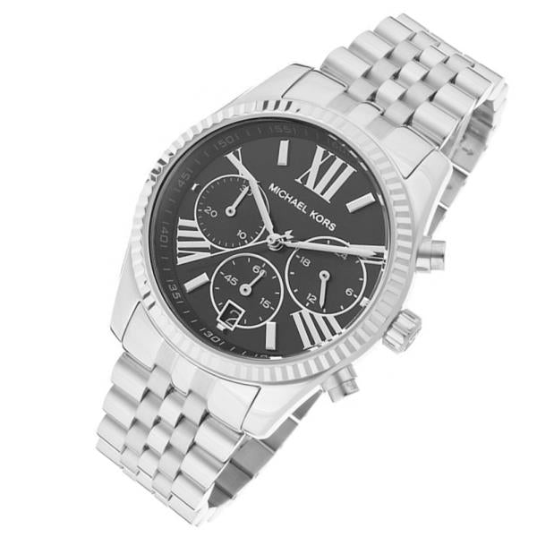 Michael Kors Chronograph Black Dial Silver Unisex Watch MK5708 - The Watches Men & CO #2