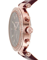 Michael Kors Parker Chronograph Quartz Crystal Red Dial Ladies Watch MK6986