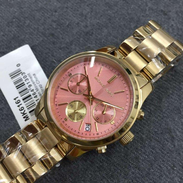 Michael Kors Runway Pink Dial Gold Women's Watch MK6161 - The Watches Men & CO #4