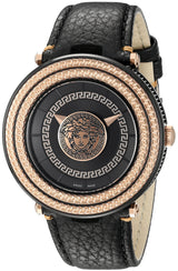 Versace V-Metal Icon Round Leather Strap Men's Watch  VQL030015 - The Watches Men & CO