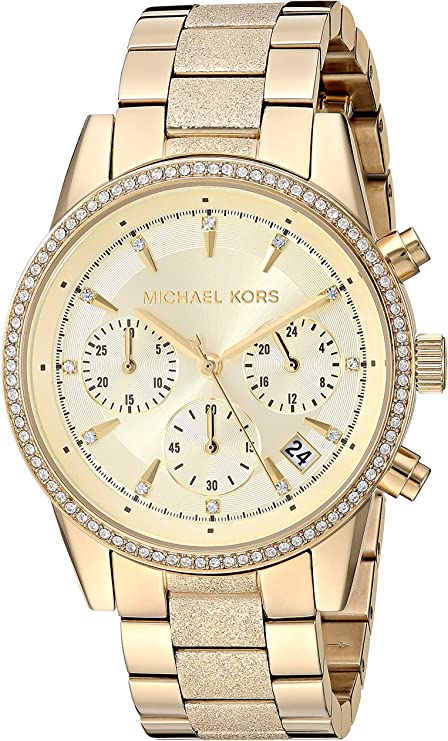 Michael Kors Ritz Chronograph Gold Tone Women's Watch  MK6597 - The Watches Men & CO