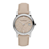 Burberry Women's Large Check Tan Leather Strap Women's Watch  BU9107 - The Watches Men & CO