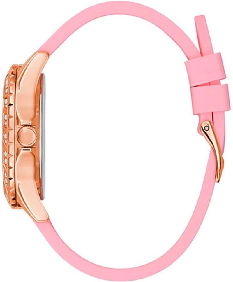 Guess Sparkling Pink Silicone Strap Women's Watch W0032L9 - The Watches Men & CO #2