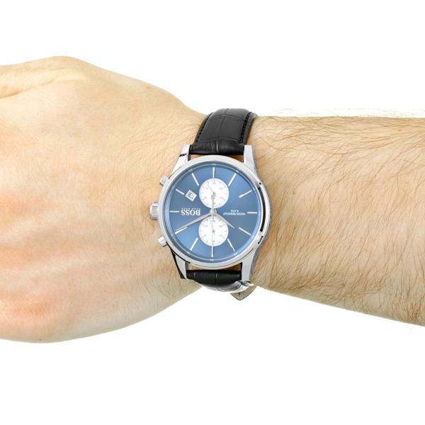 Hugo Boss Jet Chronograph Black Leather Men's Watch 1513283 - The Watches Men & CO #6