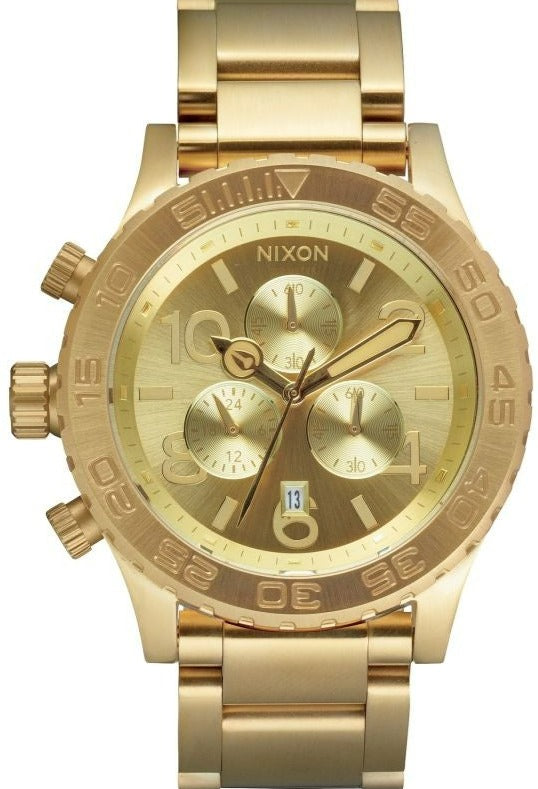 Nixon 42-20 Chrono Champagne Dial Gold Tone Men's Watch  A037-502 - The Watches Men & CO