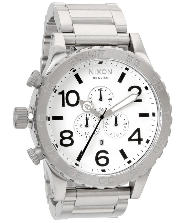 Nixon 51-30 Chronograph White Dial Stainless Steel Men's Watch  A083-100 - The Watches Men & CO