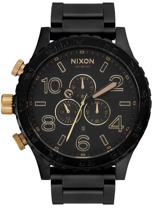 Nixon 51-30 Chronograph Matte Black & Gold Men's Watch  A083-1041 - The Watches Men & CO