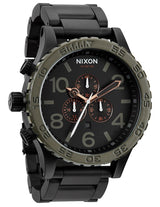 Nixon 51-30 Chrono Black Dial Industrial Green Ion-plated Men's Watch A083-1530 - The Watches Men & CO #2